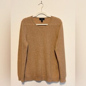 Charter Club 100% Cashmere Sweater Tan Camel Crewneck XL Luxury Soft Pullover